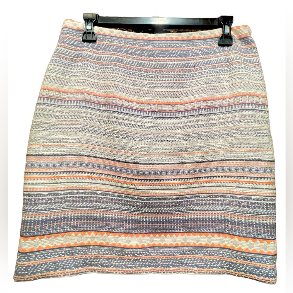 Dalia Womens Multicolor Striped Skirt Size 4 Cotton Blend With Polyester Lining